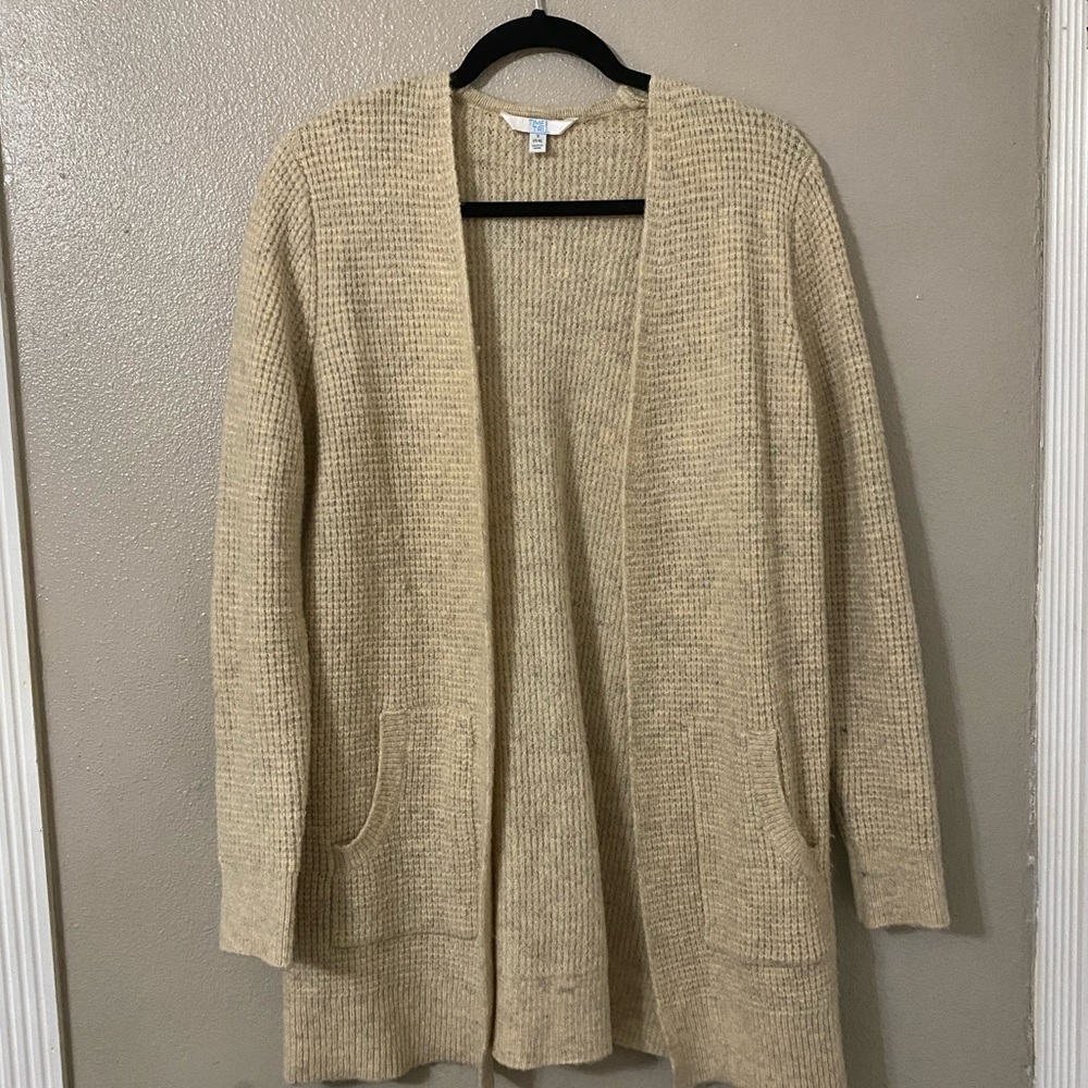 Oatmeal Waffle Knit Cardigan